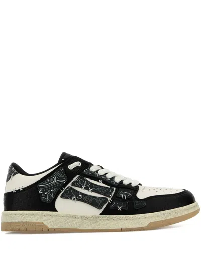 Amiri Men's Bandana Skeleton Top Low Sneakers In Black