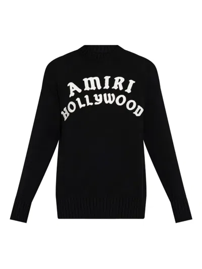 Amiri Hollywood Sweater With Embroidery In Black