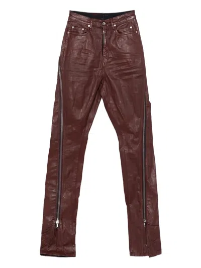 Rick Owens Drkshdw Flared Design Bootcut Denim Trousers In Brown