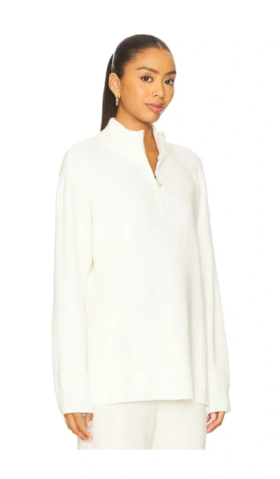 All The Ways Melanie Quarter Zip Sweater In White