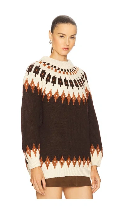 Callahan Kathleen Fair Isle Pullover In Brown