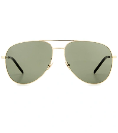 Saint Laurent 'classic' 59mm Aviator Sunglasses In Gold Green