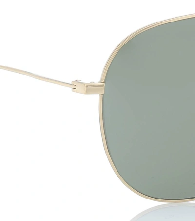 Shop Saint Laurent Classic 11 Aviator Sunglasses In Green