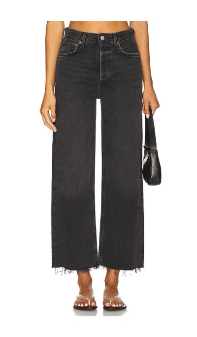 Agolde Ren High Rise Wide Leg Jeans In Black