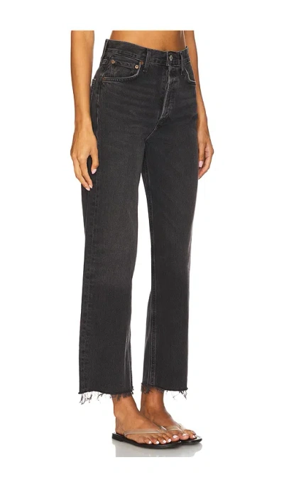 Agolde Ren High Rise Wide Leg Jeans In Black