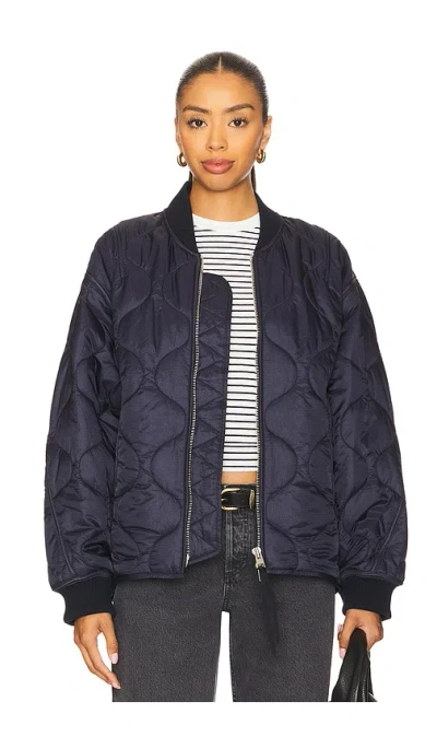 Agolde Isla Quilted Jacket Ink In Blue