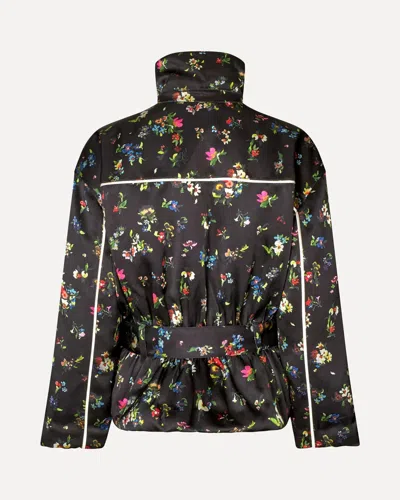 Stine Goya Cinched Aviator Bomber Jacket - Magnolia Garden In Black