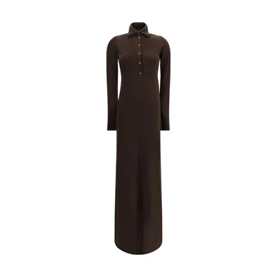 Tom Ford Long Knit Dress In Brown