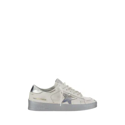 Golden Goose Stardan Sneakers With Silver Metallic Leather Star And Heel Tab In Gold