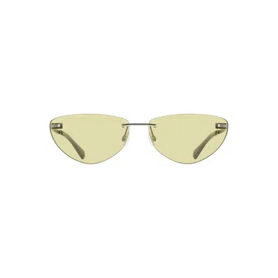 Calvin Klein Green Metal Women Sunglass In Yellow