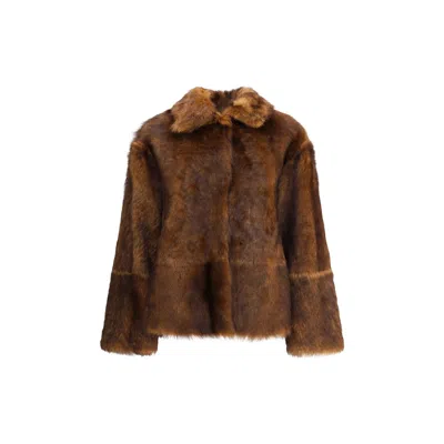 P.a.r.o.s.h P. A.r. O.s. H. Reversible Sheepskin In Brown