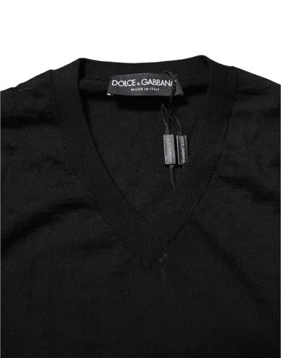 Dolce & Gabbana Dark Gray Embroidered Logo Pullover Sweater In Gray