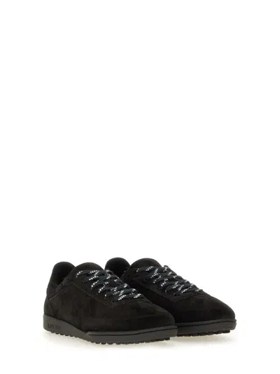 Apc Round Toe Suede Sneakers Rubber Sole In Black