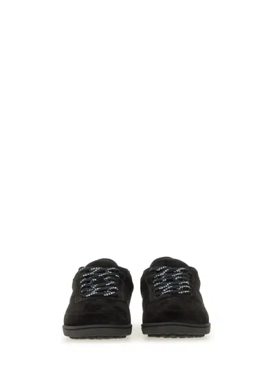 Apc Round Toe Suede Sneakers Rubber Sole In Black