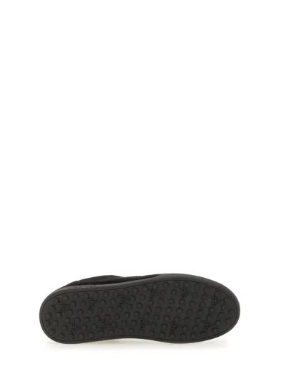 Apc Round Toe Suede Sneakers Rubber Sole In Black