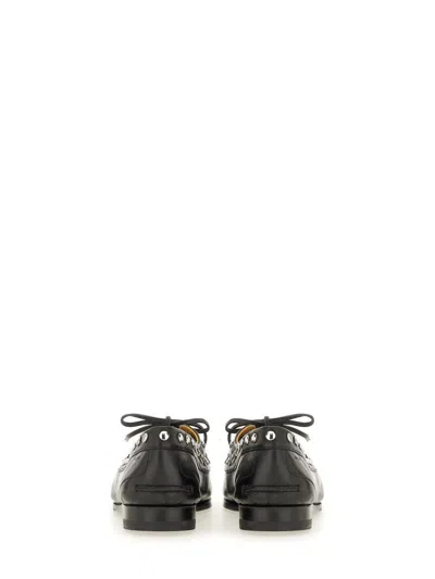 Bally Round Toe Slip-on Moccasins With Tonal Logo Detail In Black