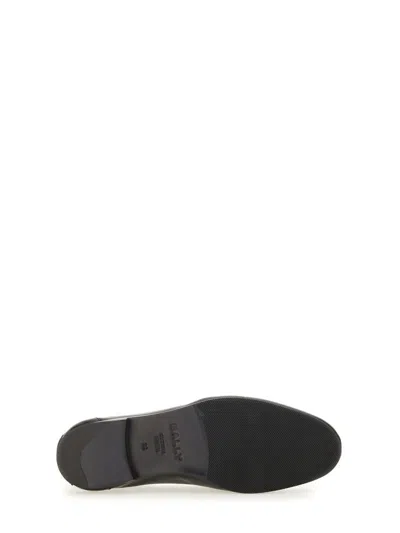 Bally Round Toe Slip-on Moccasins With Tonal Logo Detail In Black