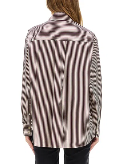 Isabel Marant Vertical Stripe Long-sleeved Shirt With Classic Collar In Multi