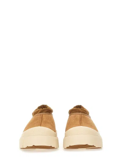 Ugg Biscuit Suede And Rubber Tasman Weather Hybrid Slip Ons In Brown