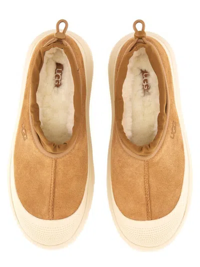 Ugg Biscuit Suede And Rubber Tasman Weather Hybrid Slip Ons In Brown