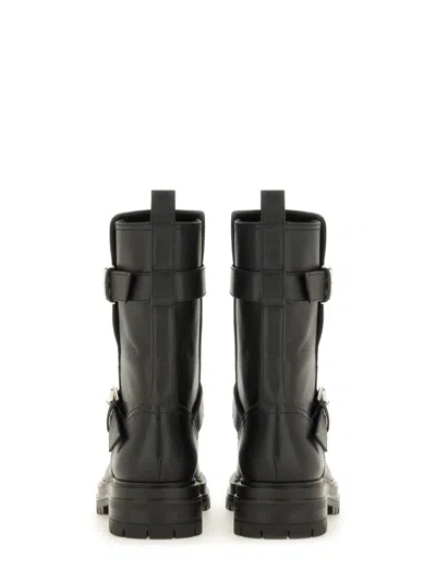 Gianvito Rossi Black Leather Biker Boots In Black