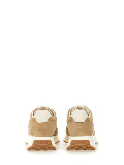 Hogan Low Top Sneakers With Rubber Sole And Suede Upper In Neutral
