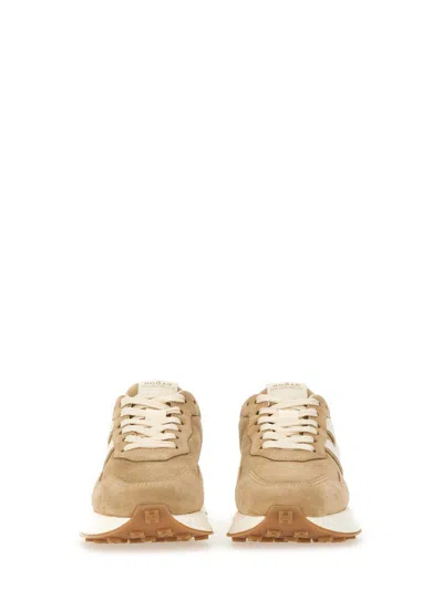 Hogan Low Top Sneakers With Rubber Sole And Suede Upper In Neutral