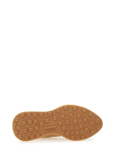 Hogan Low Top Sneakers With Rubber Sole And Suede Upper In Neutral