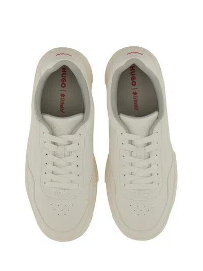 Hugo Boss Sneaker With Subtle Zigzag Detail In White