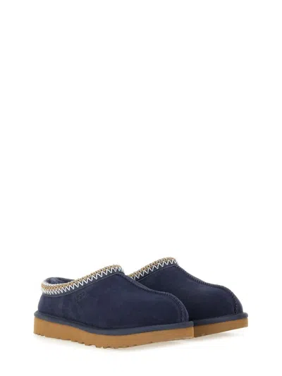 Ugg Slip-on Slippers With Rubber Sole And Zigzag Stitching In Blue