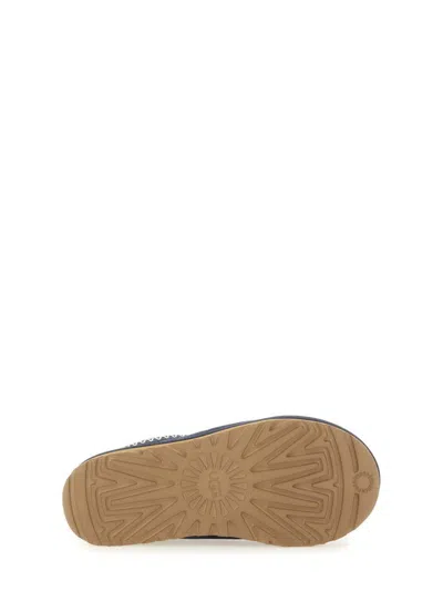 Ugg Slip-on Slippers With Rubber Sole And Zigzag Stitching In Blue