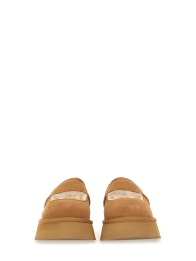 Ugg Bea Mary-jane Suede Flatform Mules In Brown