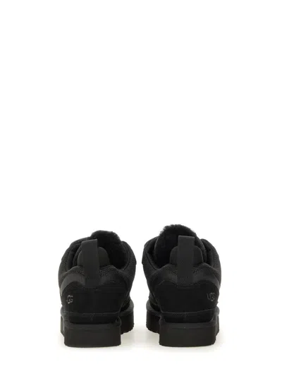 Ugg Padded Collar Canvas Sneakers In Black