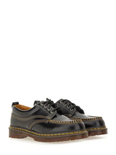 Dr. Martens Moccasin-style Lowell Shoes With Contrast Stitching In Gray