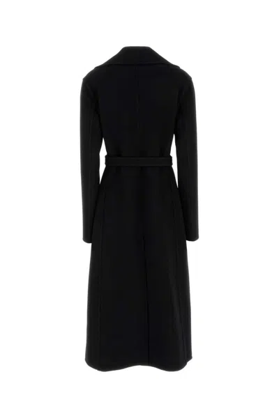 Jil Sander Black Wool Coat In Black