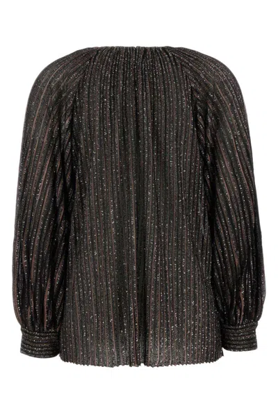 Missoni Embroidered Viscose Blend Blouse In Black