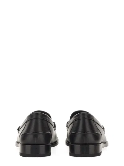 Fendi Men  O' Lock Leather Loafer With Ff Insert In Black