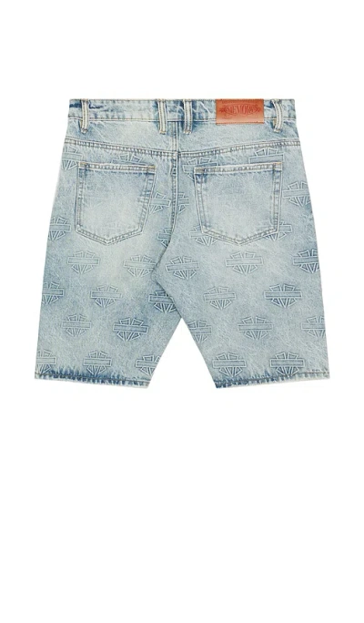 Memory Lane M Shield Debossed Pattern Shorts