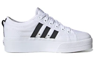 Adidas Originals (wmns) Adidas Nizza Platform 'colorful Trefoil' In White