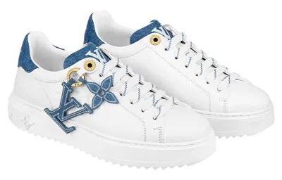 Pre-owned Louis Vuitton (wmns)  Time Out Sneakers 'white With Denim Blue' In Multi