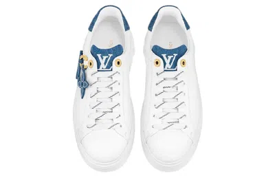 Pre-owned Louis Vuitton (wmns)  Time Out Sneakers 'white With Denim Blue' In Multi