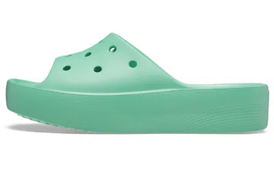 Crocs Classic Platform Slide In Green