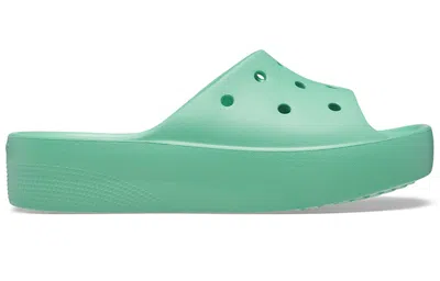 Crocs Classic Platform Slide In Green