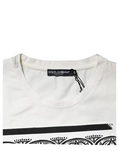 Pre-owned Dolce & Gabbana White Bandana Crew Neck Short Sleeves Men's T-shirt () In Gray