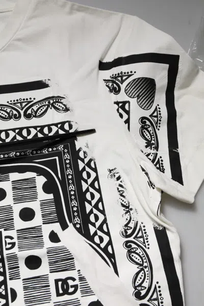 Pre-owned Dolce & Gabbana White Bandana Crew Neck Short Sleeves Men's T-shirt () In Gray