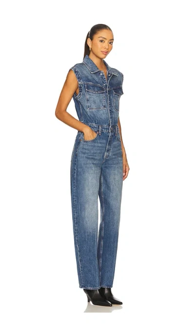Pistola Ace Sleeveless Barrel Leg Jumpsuit In Blue