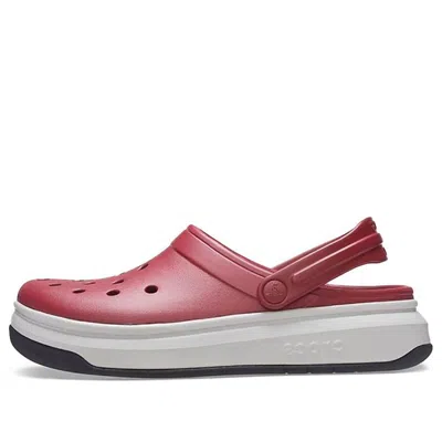 Crocs Band Full Force Thick Sole Sandals Red White In Multi