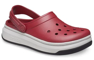 Crocs Band Full Force Thick Sole Sandals Red White In Multi