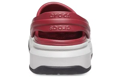 Crocs Band Full Force Thick Sole Sandals Red White In Multi