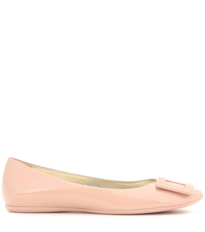 Shop Roger Vivier Gommette Patent Leather Ballerinas